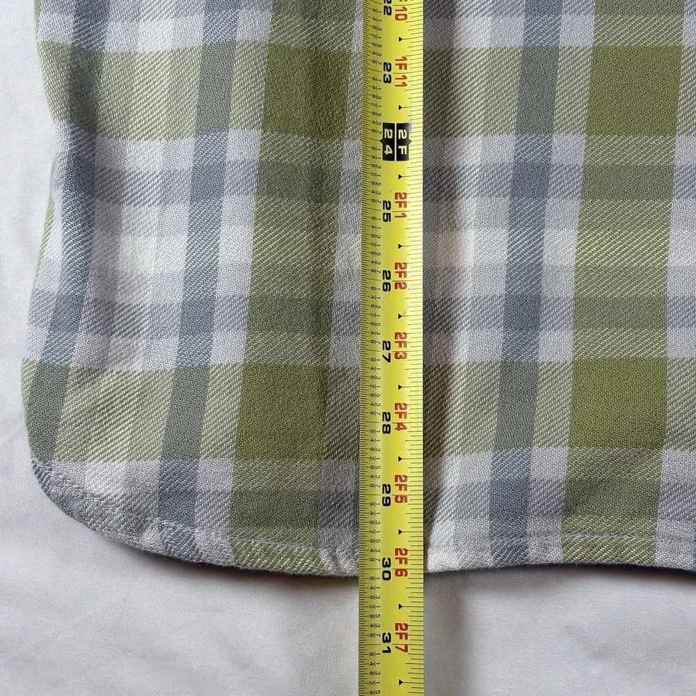 The North‎ Face Flannel Shirt Mens XL Plaid Green Gray Cotton Outdoor Casual